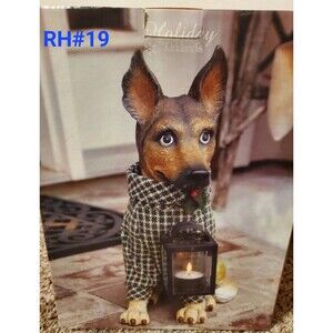 Kirkland's Holiday German Shepherd w/tea light lantern Statute - RH#19